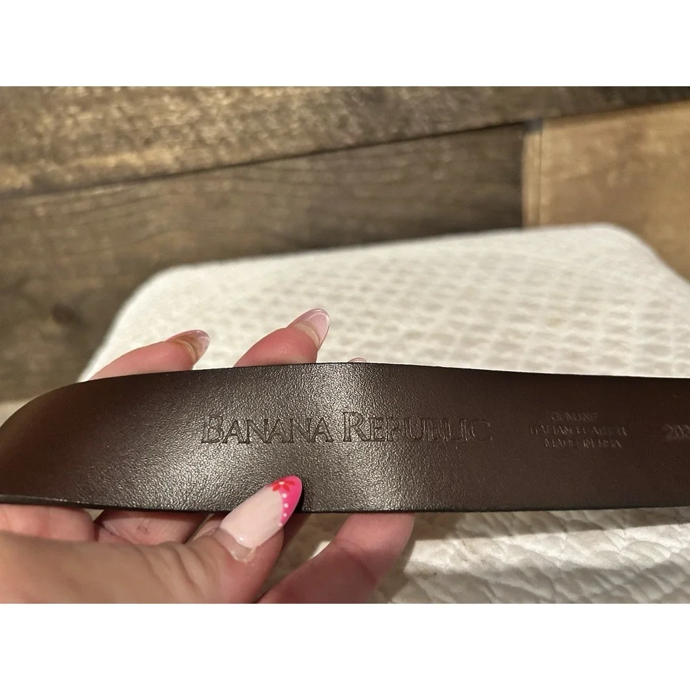Banana‎ Republic Men's Brown Adjustable Dress Belt Brass Buckle Solid Size 34